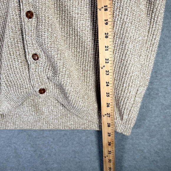 Vintage Eddie Bauer Sweater Vest Men's Large Tall Tan Waffle Knit V-Neck Casual - Picture 7 of 9
